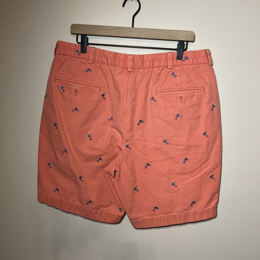 Brooks Brothers Men's Martini Shorts Salmon Pink 36 Embroidered Vacation Cruise - Picture 2 of 7